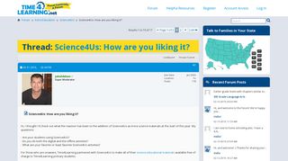Science4Us: How are you liking it? - Parent Community and Forum