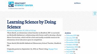 Learning Science by Doing Science - Seacoast Science Center