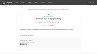Science By Doing uploading | Canvas LMS Community