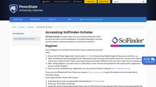 Accessing SciFinder-Scholar | Penn State University Libraries