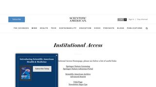 Institutional Access - Scientific American