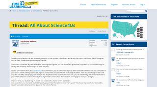 All About Science4Us - Parent Community and Forum