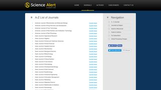 Science Alert - Journals