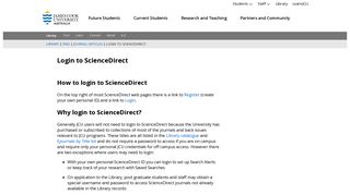Login to ScienceDirect - JCU Australia