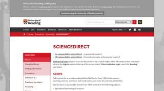ScienceDirect – University of Reading