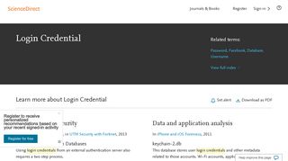 Login Credential - an overview | ScienceDirect Topics
