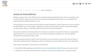 Access to ScienceDirect - Learn & Support - ScienceDirect | Elsevier