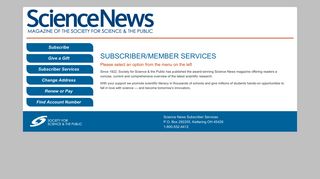 Welcome to Subscriber Services