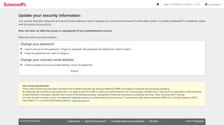Update your security information | scpoAccount. - sciences-po.fr