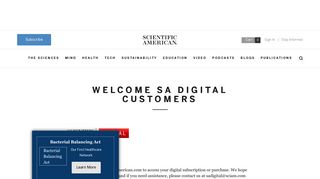 Welcome SA Digital Customers - Scientific American