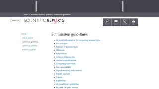 Submission guidelines | Scientific Reports - Nature