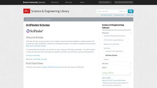 SciFinder Scholar » BU Libraries | Boston University