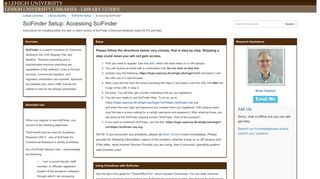 Accessing SciFinder - SciFinder Setup - Library Guides at Lehigh ...