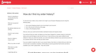 How do I find my order history? – Scoopon