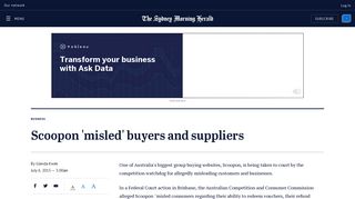 Scoopon 'misled' buyers and suppliers - Sydney Morning Herald