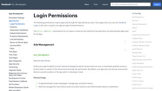 Login Permissions - App Development - Facebook for Developers