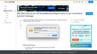 Mac OS X How to turn off 'ScopedBookmarkAgent wants to use 