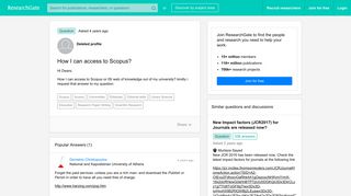 How I can access to Scopus? - ResearchGate