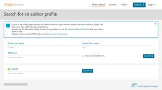 Scopus - Search for an author profile