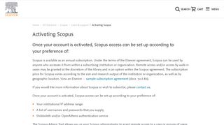 Activating Scopus - Learn & Support - Scopus - Solutions | Elsevier