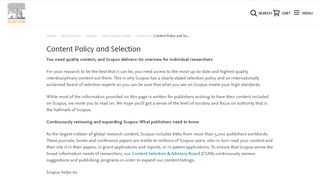 Content Policy and Selection - Content - Scopus - Solutions | Elsevier