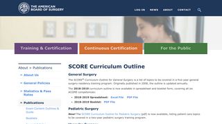 SCORE Curriculum Outline | American Board of Surgery