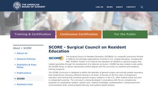 About SCORE | American Board of Surgery
