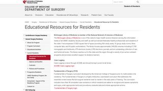 Educational Resources for Residents | Surgery | University of ...