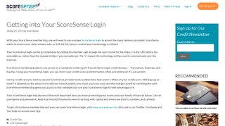 Getting into Your ScoreSense Login