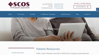 Patient Resources - South County Orthopaedic Specialists