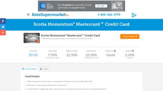 Scotia Momentum® Mastercard ®* Credit Card - RateSupermarket