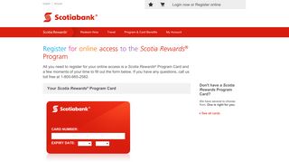 Scotia Rewards - Registration