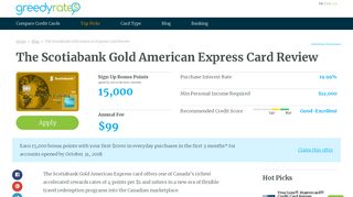 The Scotiabank Gold American Express Card Review | Greedyrates.ca
