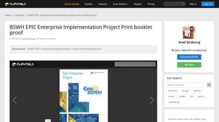 BSWH EPIC Enterprise Implementation Project Print booklet proof ...