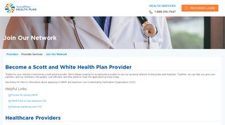 Join Our Network - Scott and White Health Plan