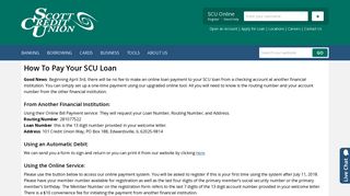 Loan Payment Options | Scott Credit Union