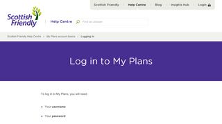 Log in to My Plans – Scottish Friendly Help Centre
