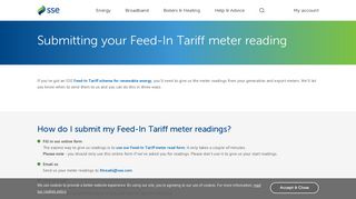 Feed-In Tariff Meters: How to Submit a Reading - SSE