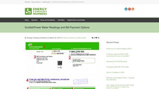 ScottishPower Meter Readings and Bill Payment Options | Numbers