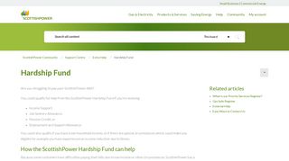 Hardship Fund - ScottishPower Community