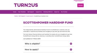 ScottishPower Hardship Fund - Turn2Us