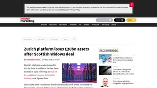Zurich platform loses £20bn assets after Scottish Widows deal - Money ...
