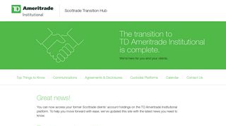 Scottrade to TD Ameritrade | Scottrade Advisors Transition Hub