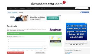 Scottrade down? Realtime status and problems overview | Downdetector