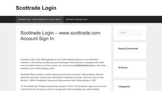 Scottrade Login - www.scottrade.com Account Sign In