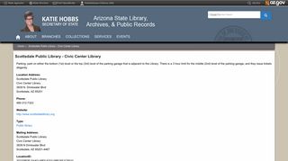 Scottsdale Public Library - Civic Center Library | Arizona State Library