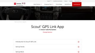 Entune Audio Plus Systems - Scout GPS Link - Toyota