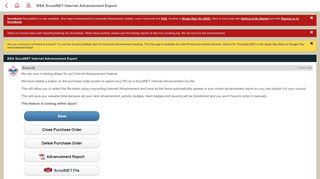 BSA ScoutNET Internet Advancement Export - Scoutbook