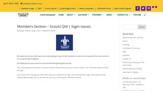 Members Section – Scouts Qld | login issues | Scouts Queensland