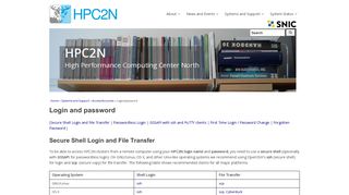 Login/password | www.hpc2n.umu.se